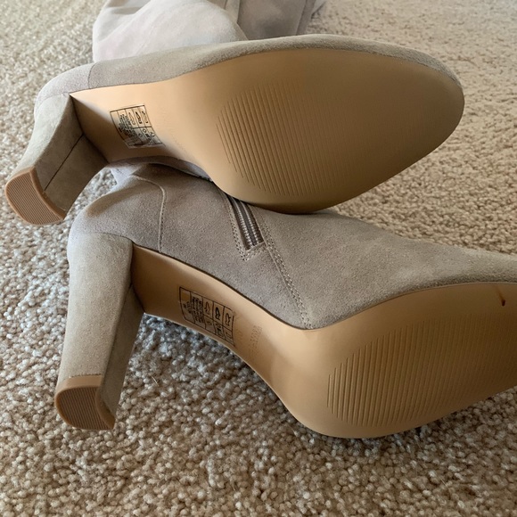 Nwt over the knee suede leather block heel boots - Picture 4 of 6